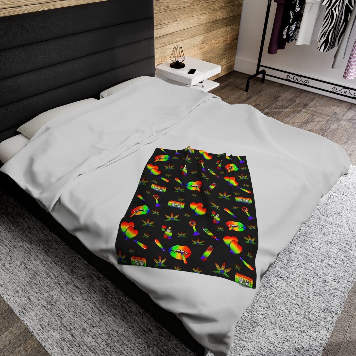 Stoner Babe Velveteen Plush Blanket