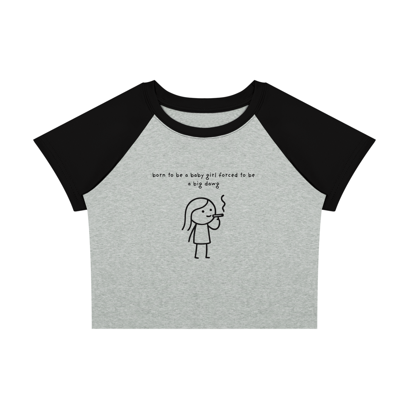 Born To Be a Babygirl Forced To Be a Big Dawg Raglan Baby T-Shirt
