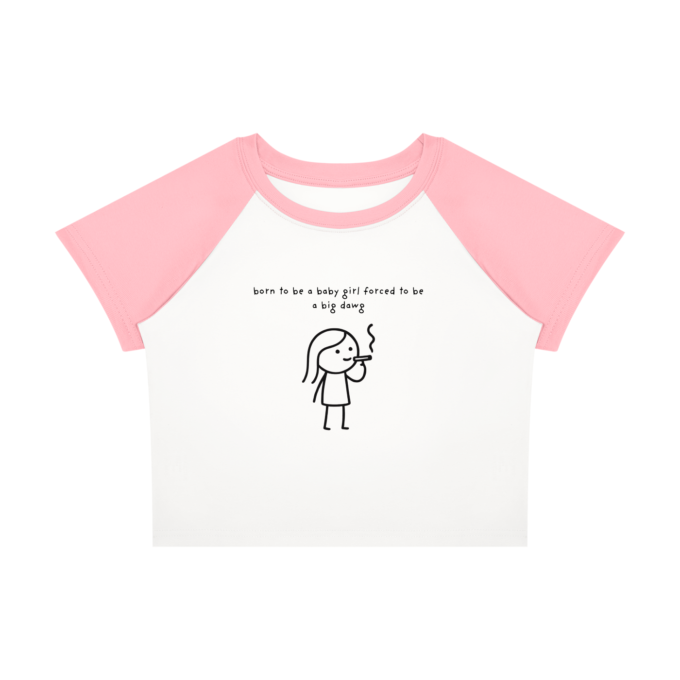 Born To Be a Babygirl Forced To Be a Big Dawg Raglan Baby T-Shirt