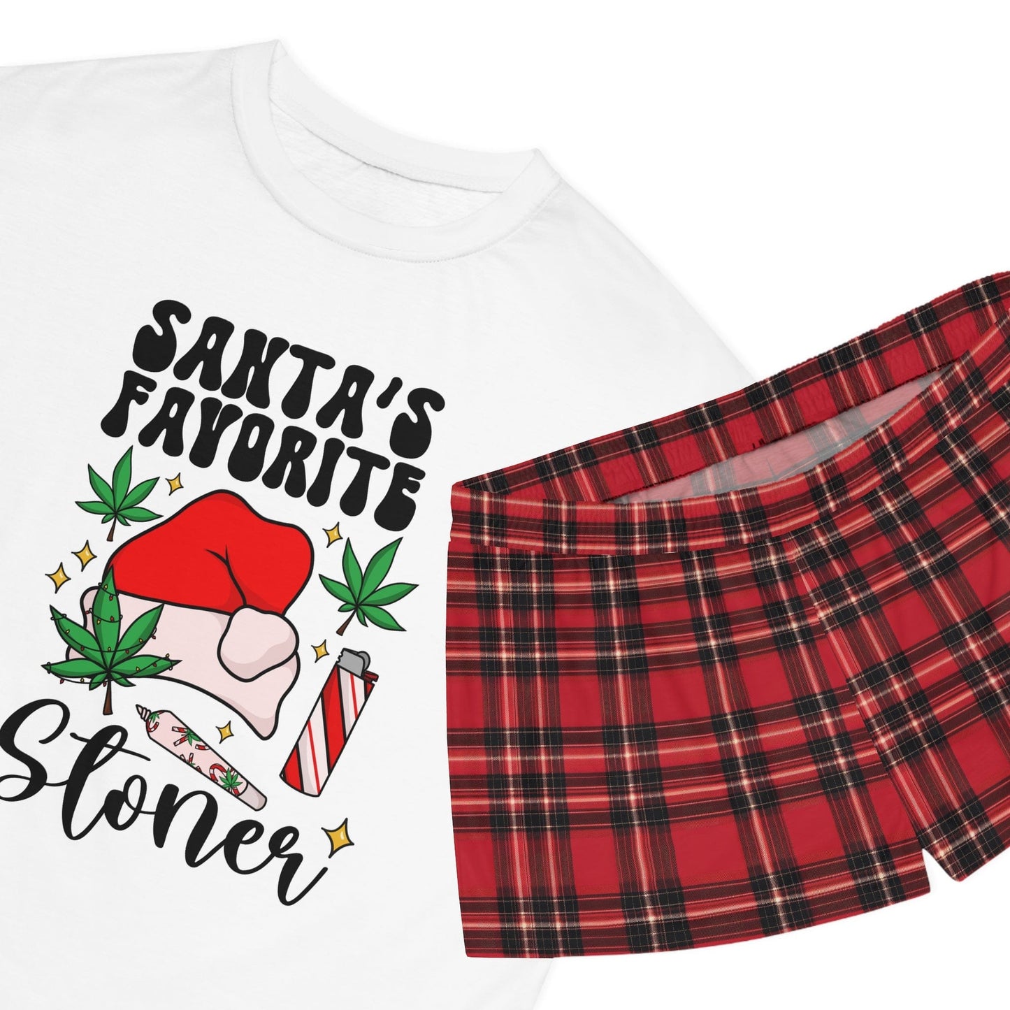 Santas Favorite Stoner Women's Short Pajama Set