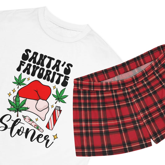 Santas Favorite Stoner Women's Short Pajama Set