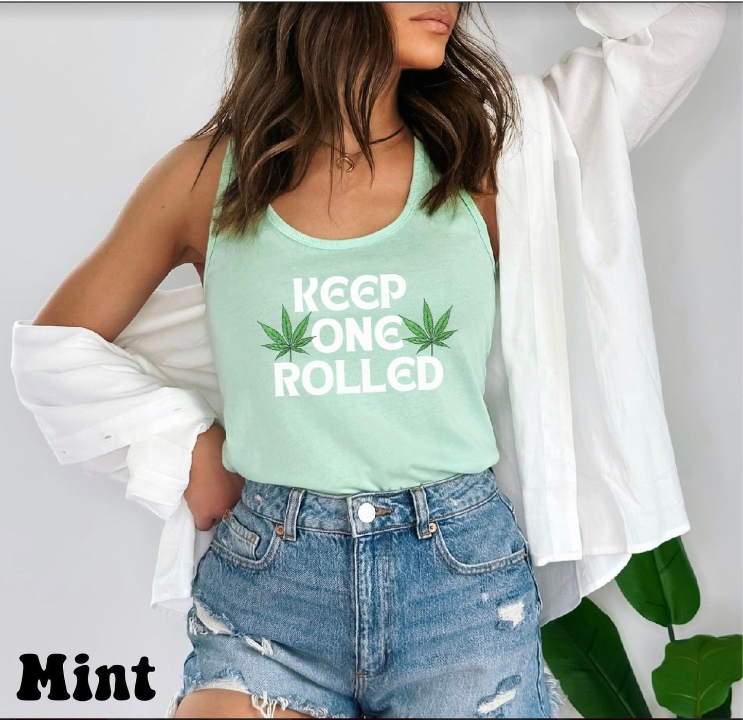 Keep One Rolled Racerback Tank