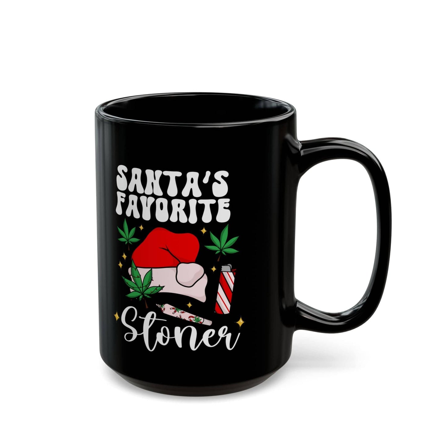 Santa’s Favorite Stoner Black Mug (11oz, 15oz)