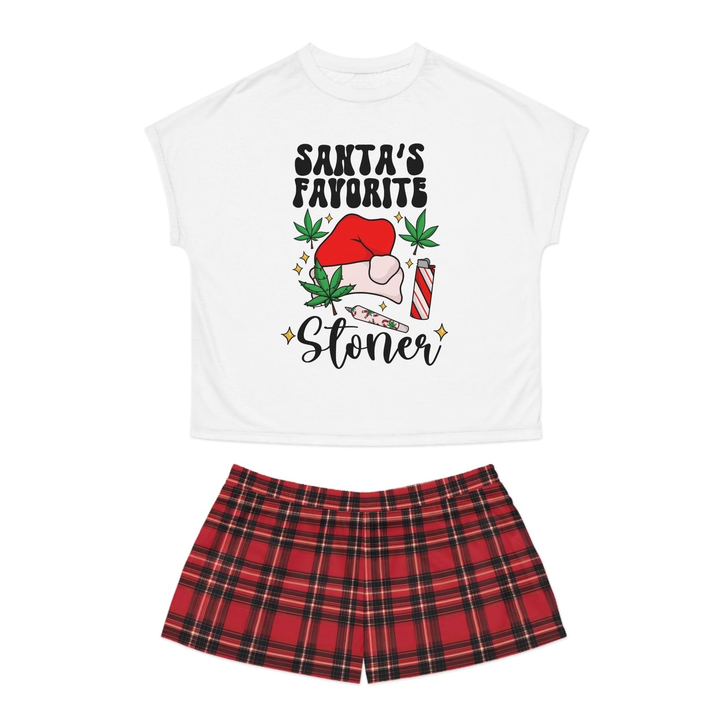 Santas Favorite Stoner Women's Short Pajama Set