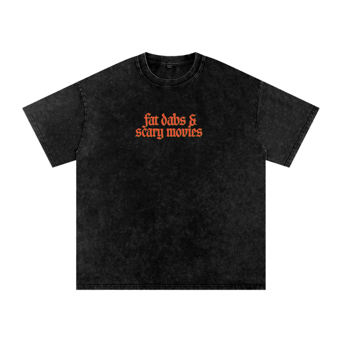 Fat Dabs & Scary Movies Snow Washed Oversized Cotton T-Shirt