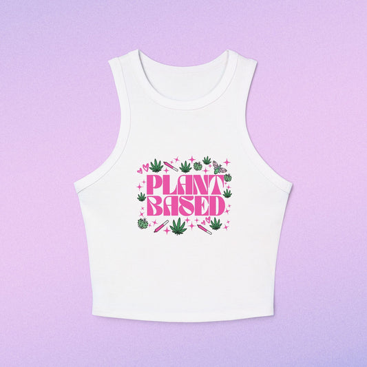 Plant Based Micro Rib Racer Tank Top
