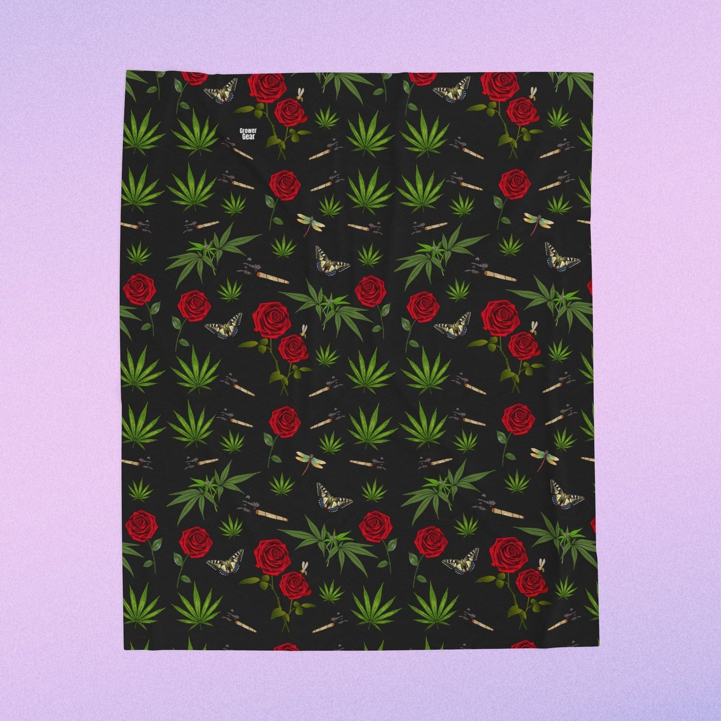 Blunts & Roses Plush Velveteen Blanket