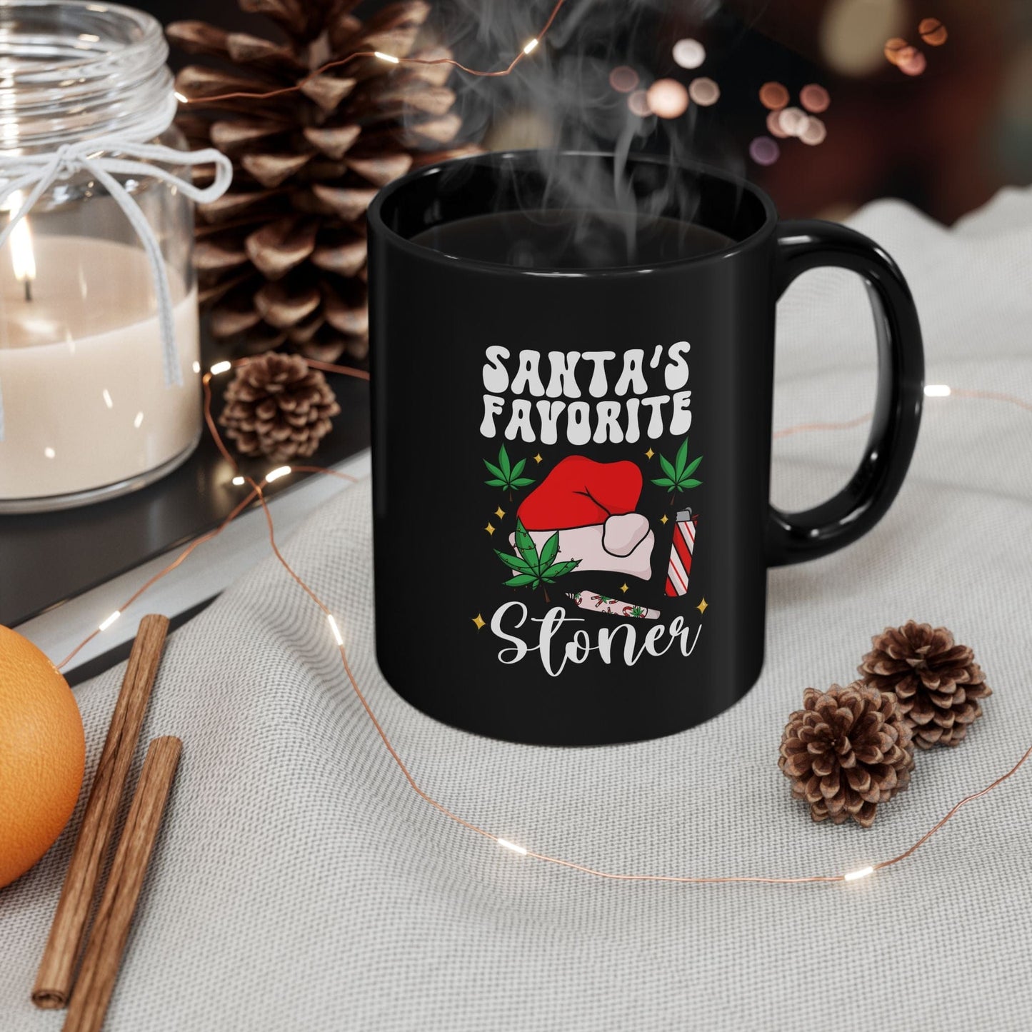 Santa’s Favorite Stoner Black Mug (11oz, 15oz)