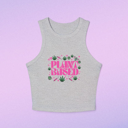 Plant Based Micro Rib Racer Tank Top