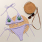 Lavender Weed Fan Leaf String Bikini Set