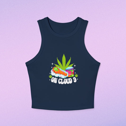 On Cloud Nine Micro Rib Racer Tank Top