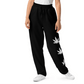 White Pot Leaf Wide-Leg Joggers