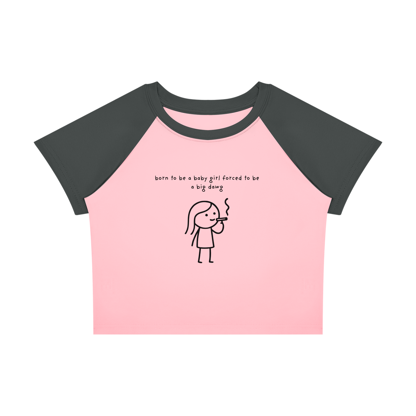 Born To Be a Babygirl Forced To Be a Big Dawg Raglan Baby T-Shirt
