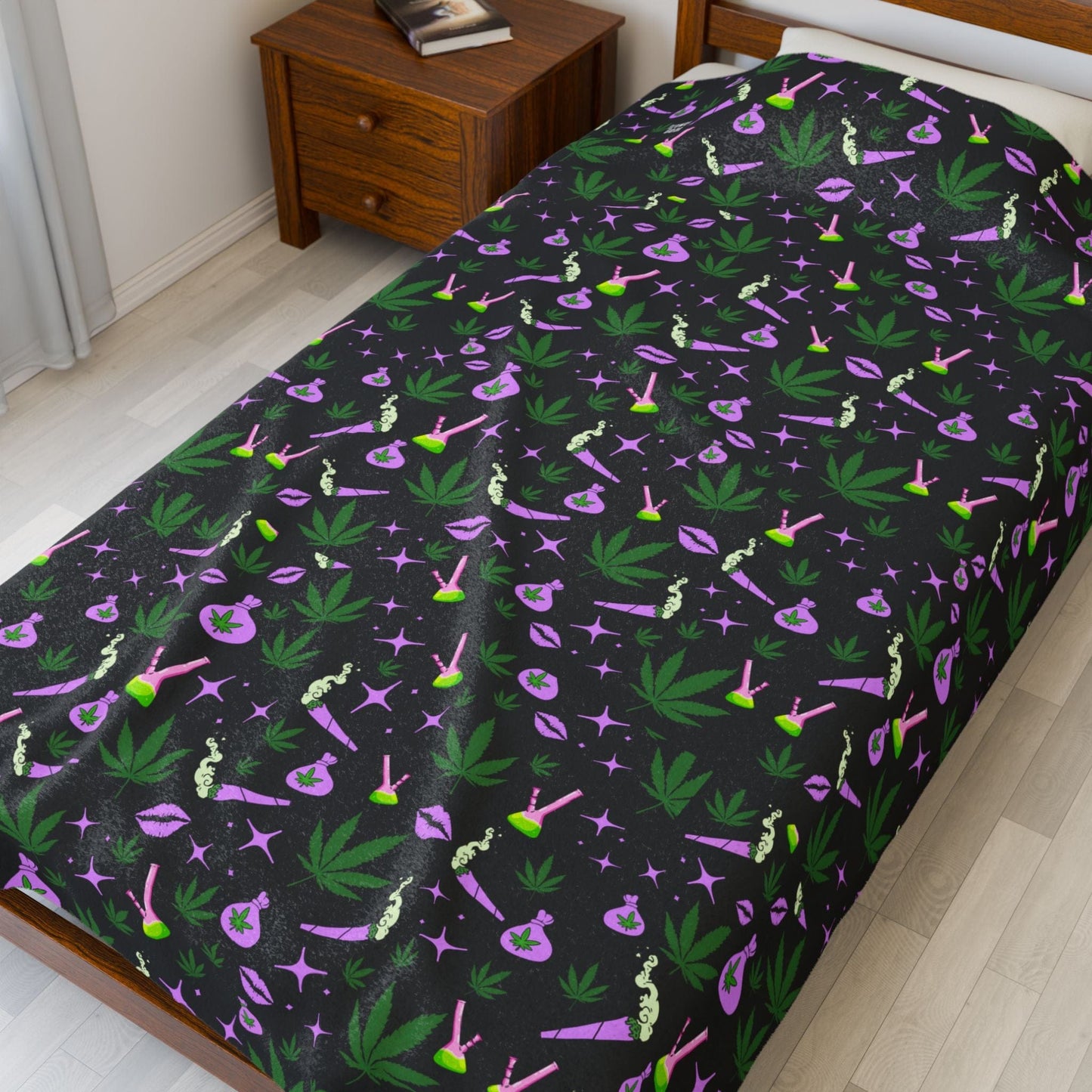 Stoner Babe Plush Velveteen Blanket