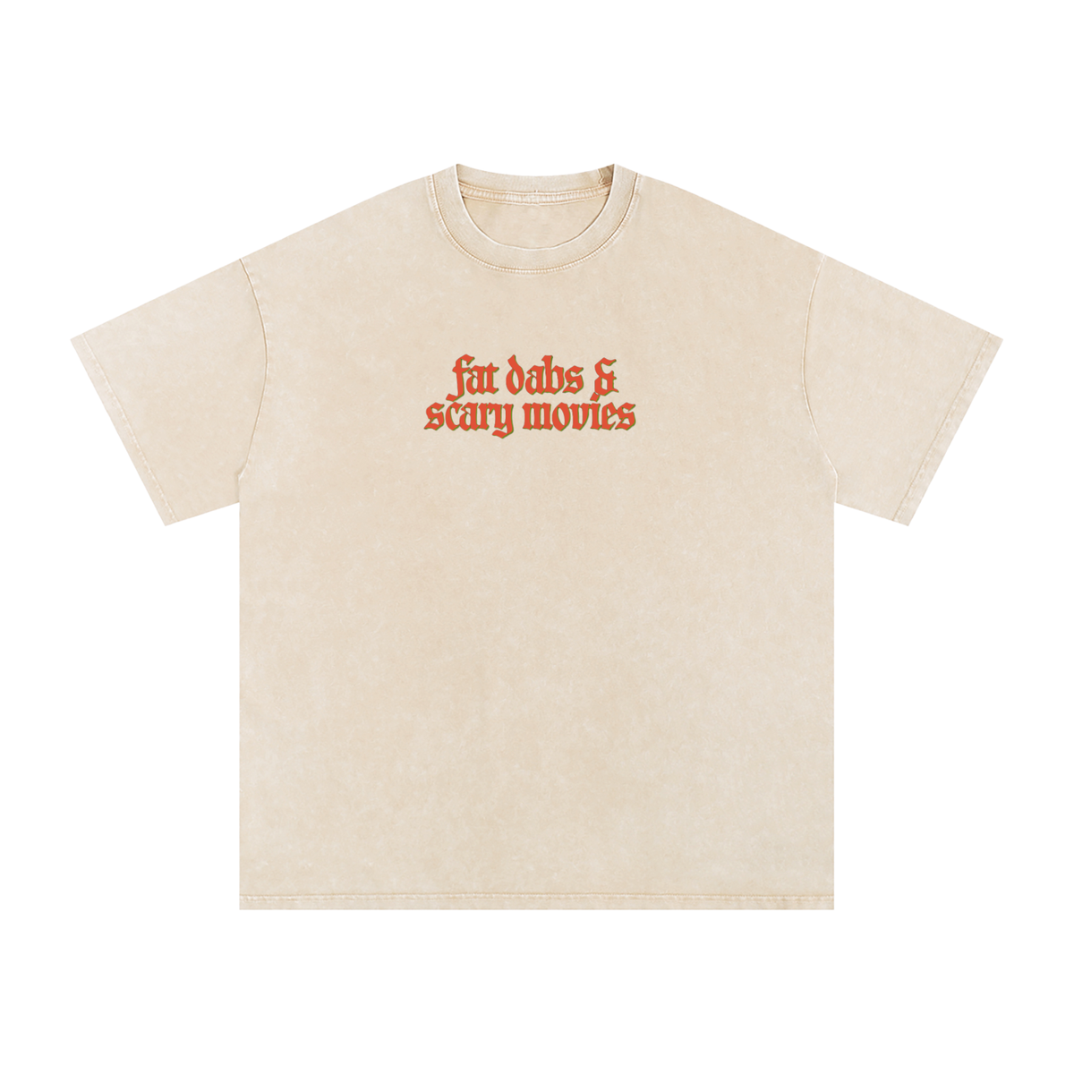 Fat Dabs & Scary Movies Snow Washed Oversized Cotton T-Shirt