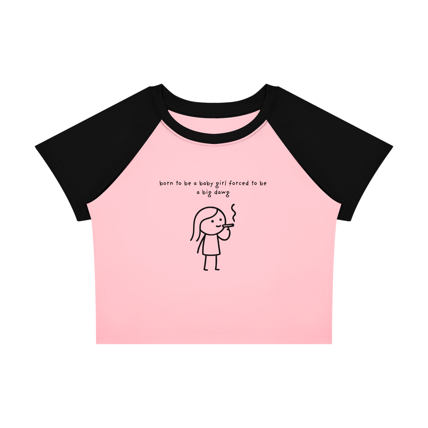 Born To Be a Babygirl Forced To Be a Big Dawg Raglan Baby T-Shirt