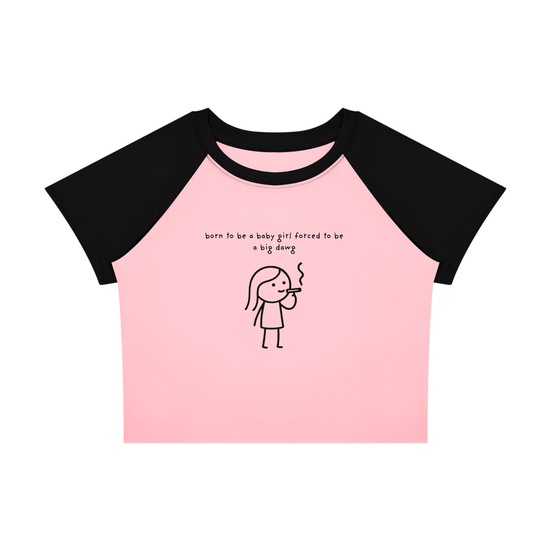 Born To Be a Babygirl Forced To Be a Big Dawg Raglan Baby T-Shirt