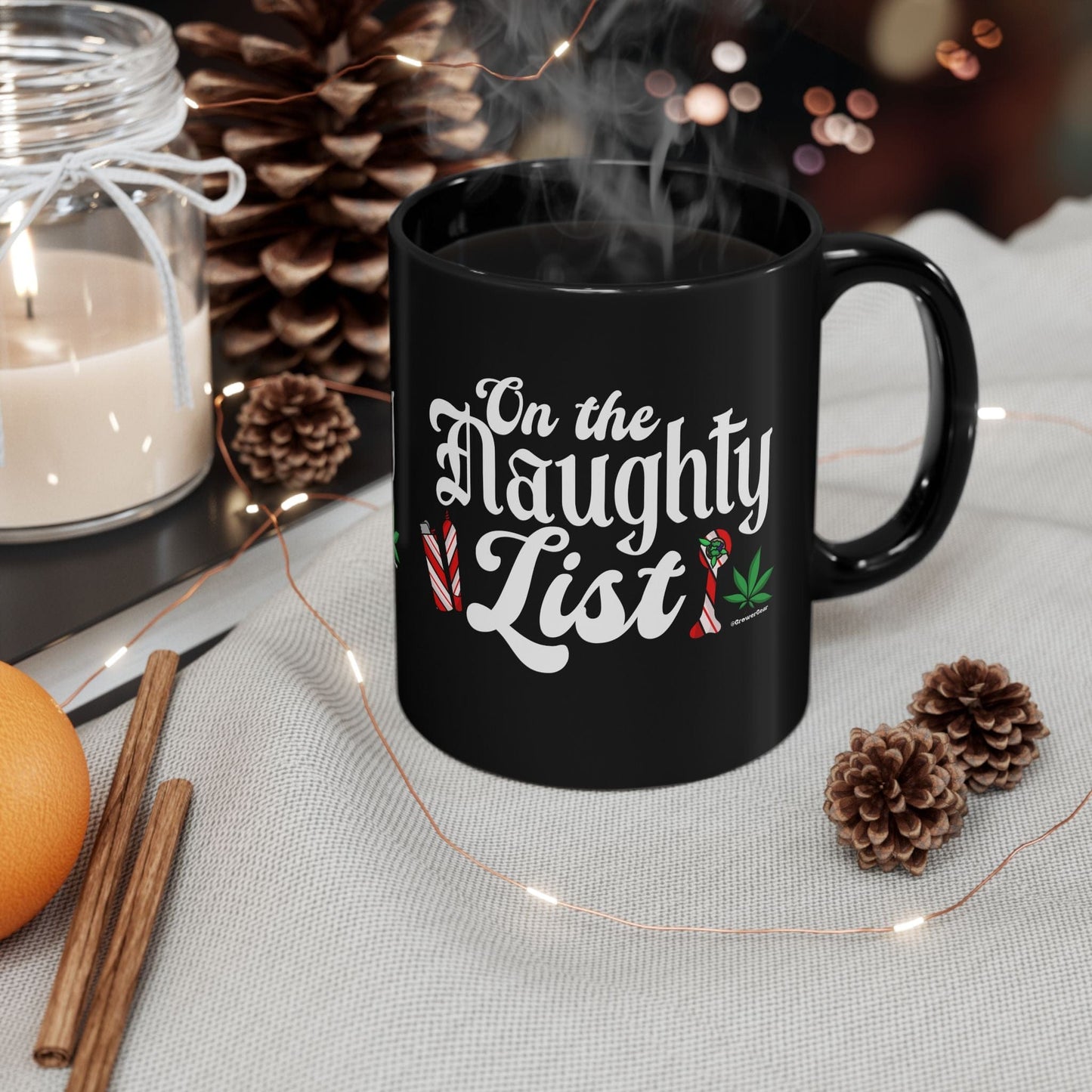 On The Naughty List Black Mug (11oz, 15oz)