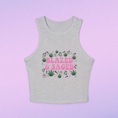 Blazed & Saged Micro Rib Racer Tank Top