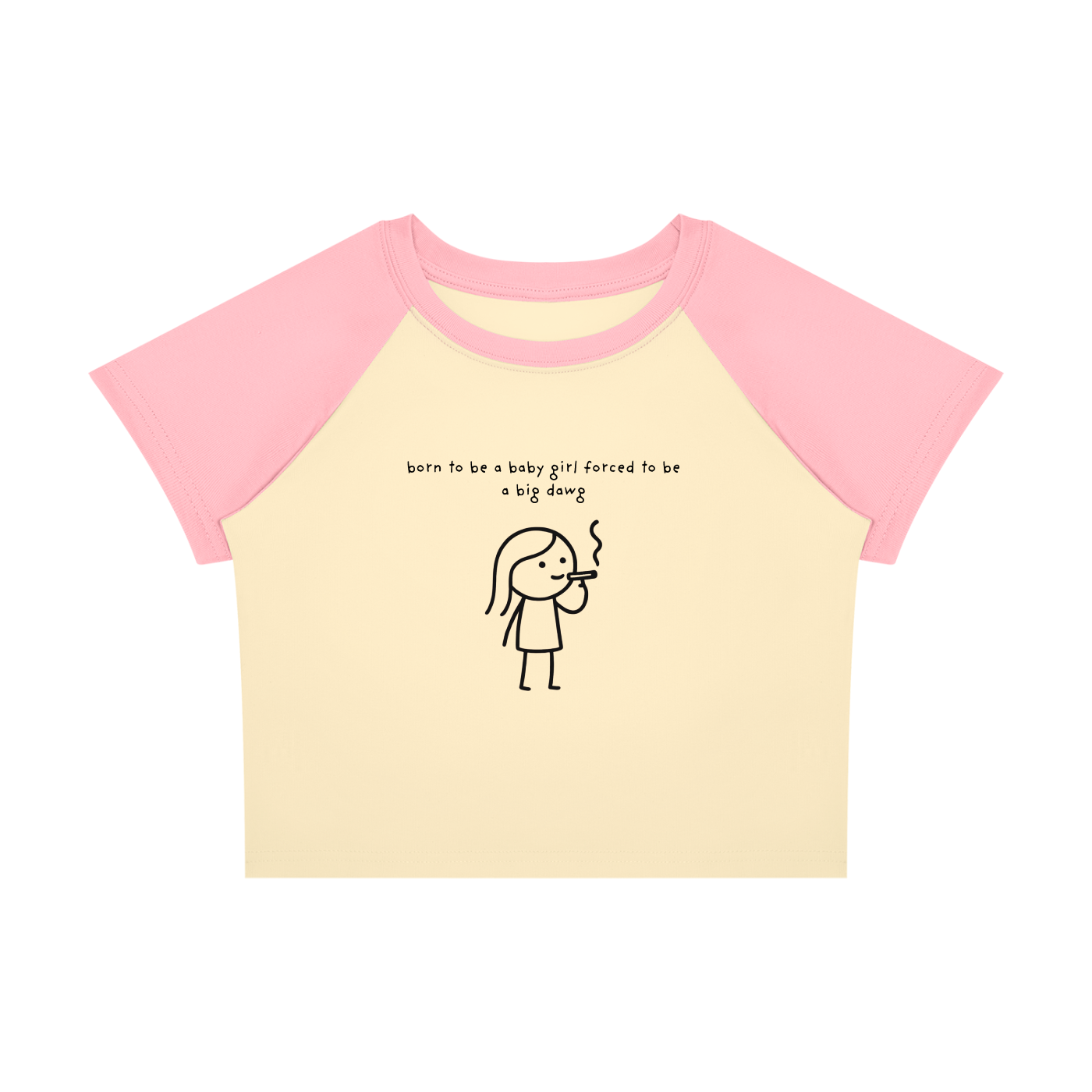 Born To Be a Babygirl Forced To Be a Big Dawg Raglan Baby T-Shirt