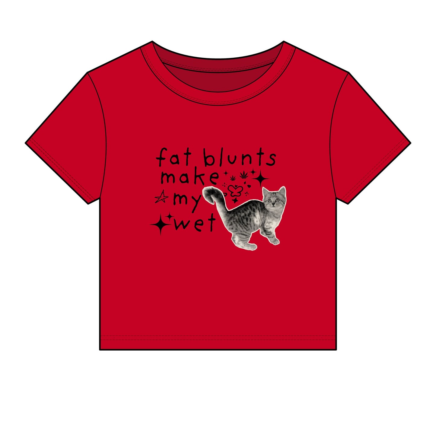 Fat Blunts Make My Cat Wet Micro Rib Baby Tee