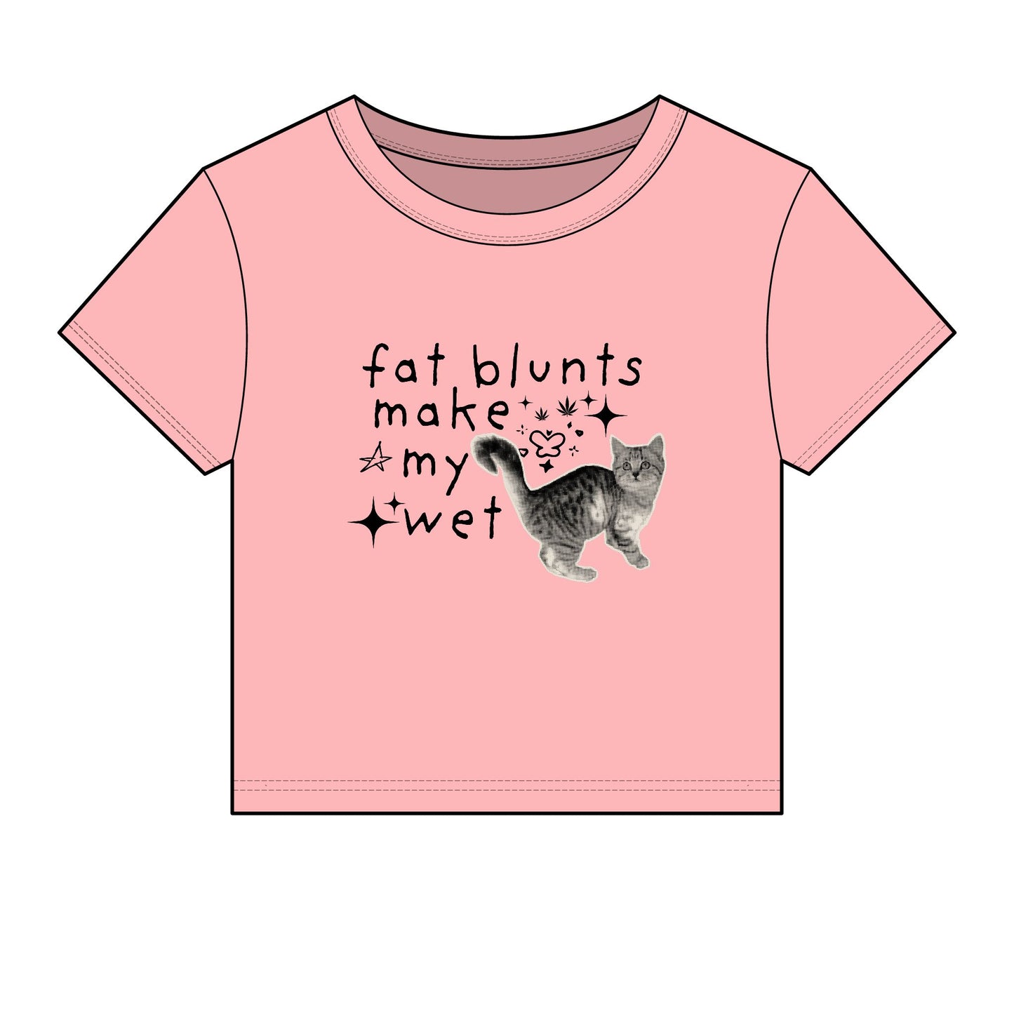 Fat Blunts Make My Cat Wet Micro Rib Baby Tee