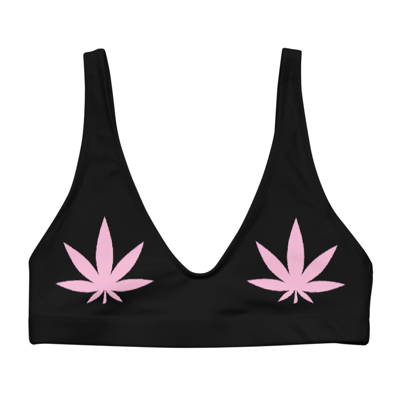 Pink Pot Leaf Flare leggings