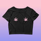 Pink Weed Leaf Crop Top
