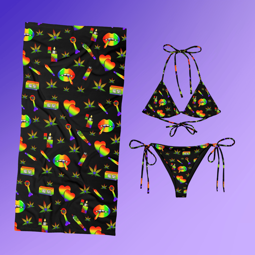 Vampire Stoner Babe Beach Towel