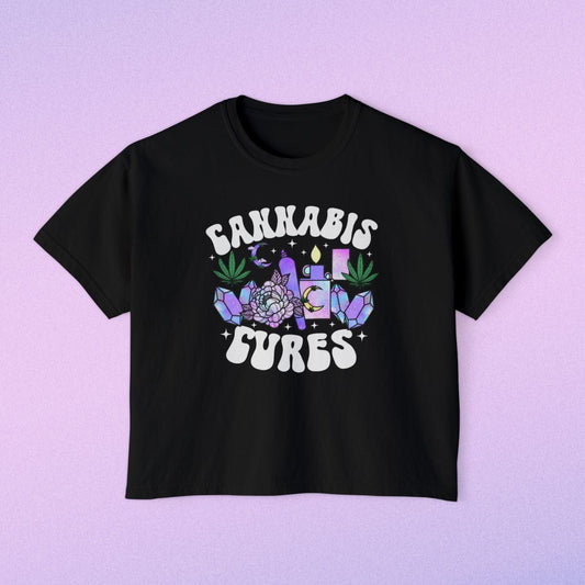 Cannabis Cures Cropped Tee