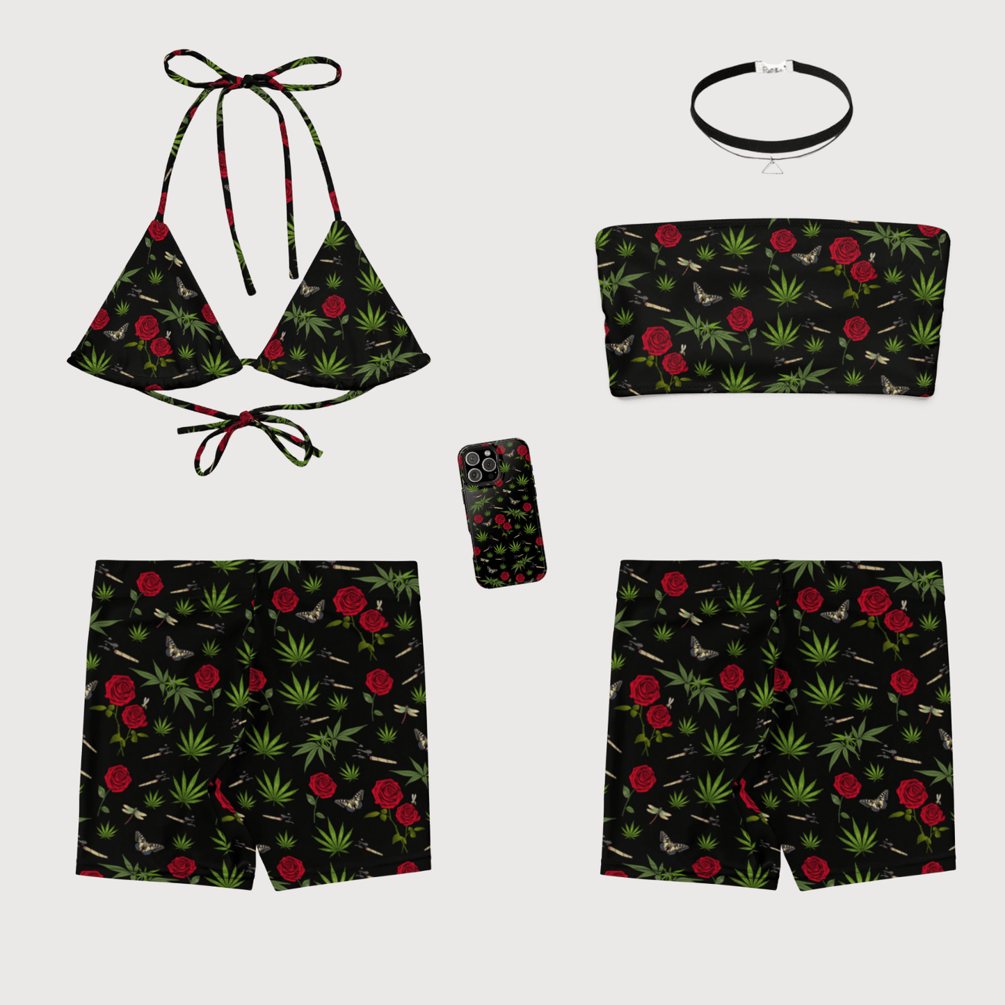 Blunts & Roses bandeau bikini top