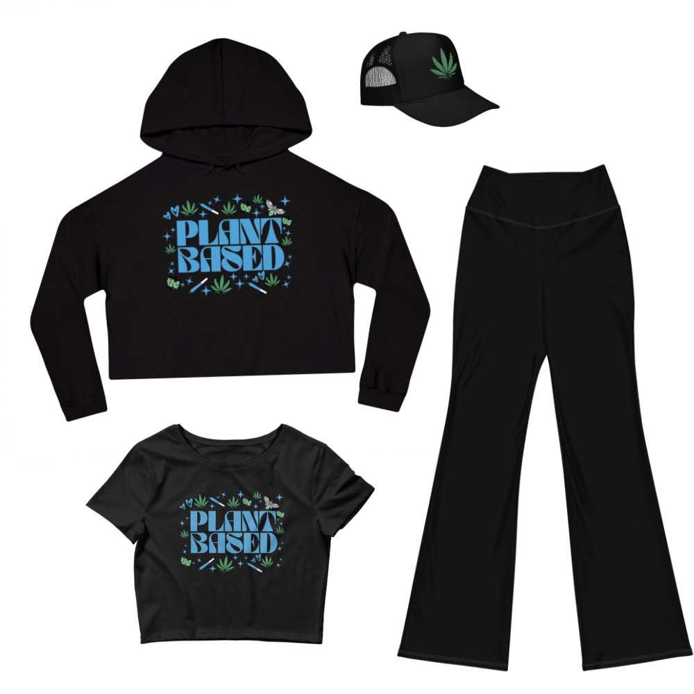 Plant Based Cropped Hooded Sweatshirt