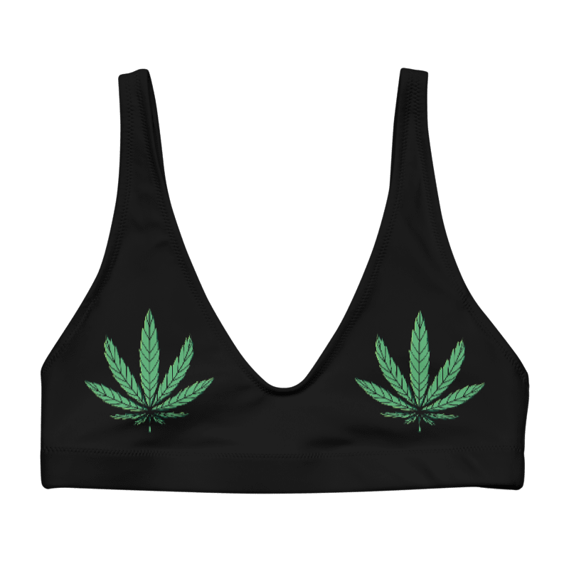 Weed Fan Leaf Bikini Top
