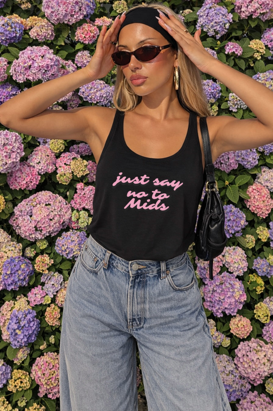 Just Say No To Mids Racerback Tank Top