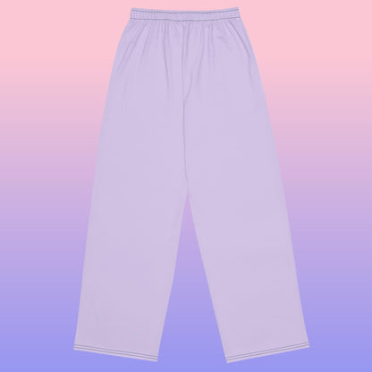 Lavender Weed Leaf Wide Leg Pants(High Waisted)