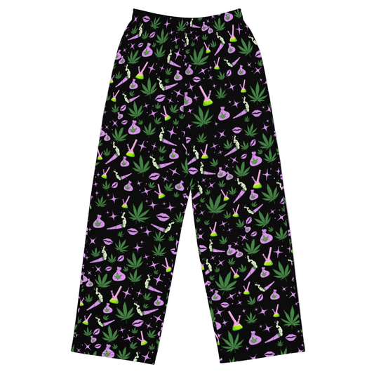 Stoner Babe Wide Leg Pants (High Waisted)
