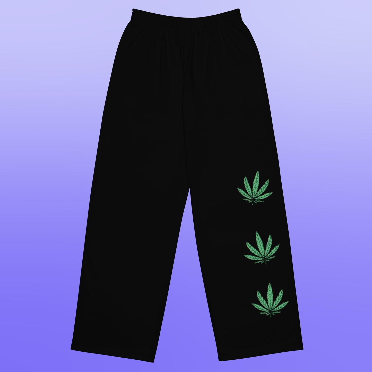 Weed Leaf Wide Leg Pants(High Waisted)