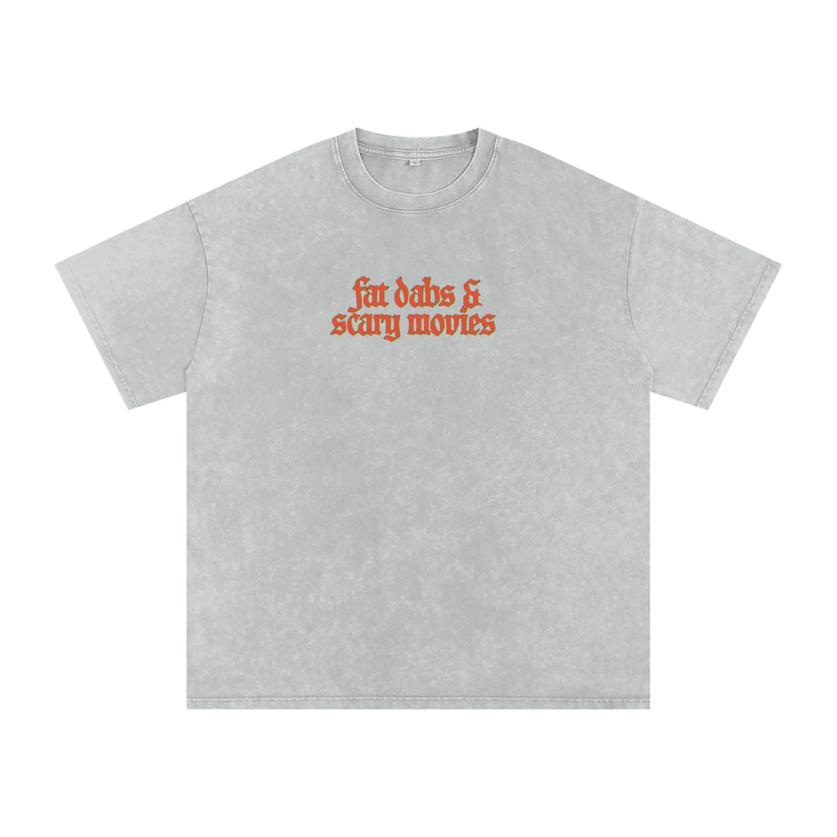 Fat Dabs & Scary Movies Snow Washed Oversized Cotton T-Shirt