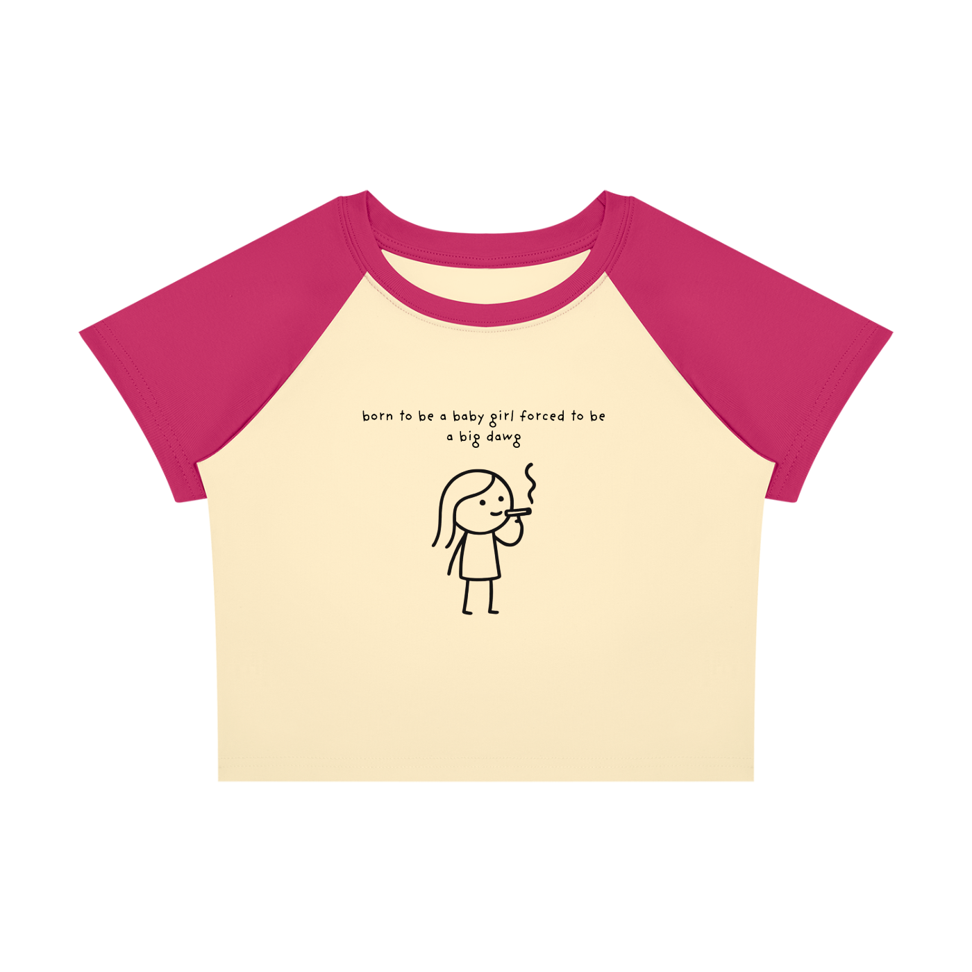 Born To Be a Babygirl Forced To Be a Big Dawg Raglan Baby T-Shirt