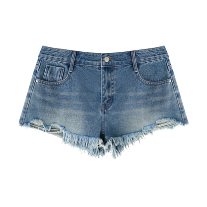 Weed Pot Leaf Vintage Wash Denim Shorts