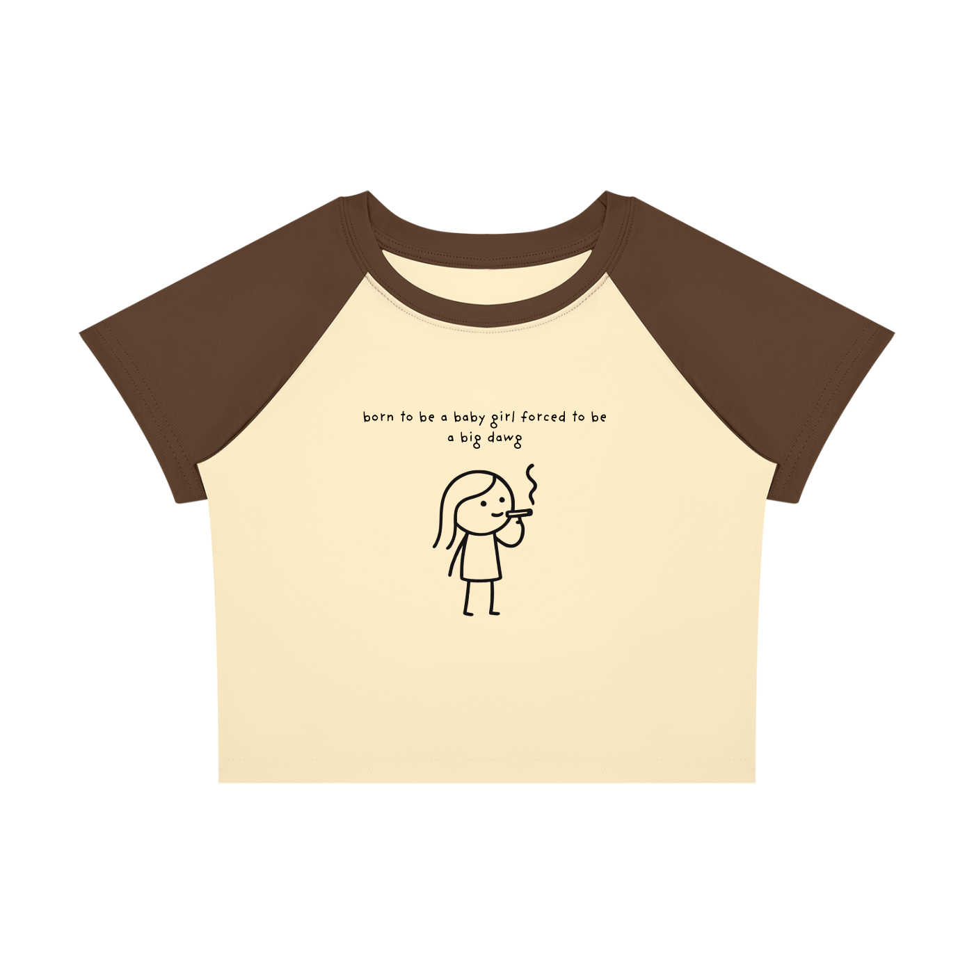 Born To Be a Babygirl Forced To Be a Big Dawg Raglan Baby T-Shirt
