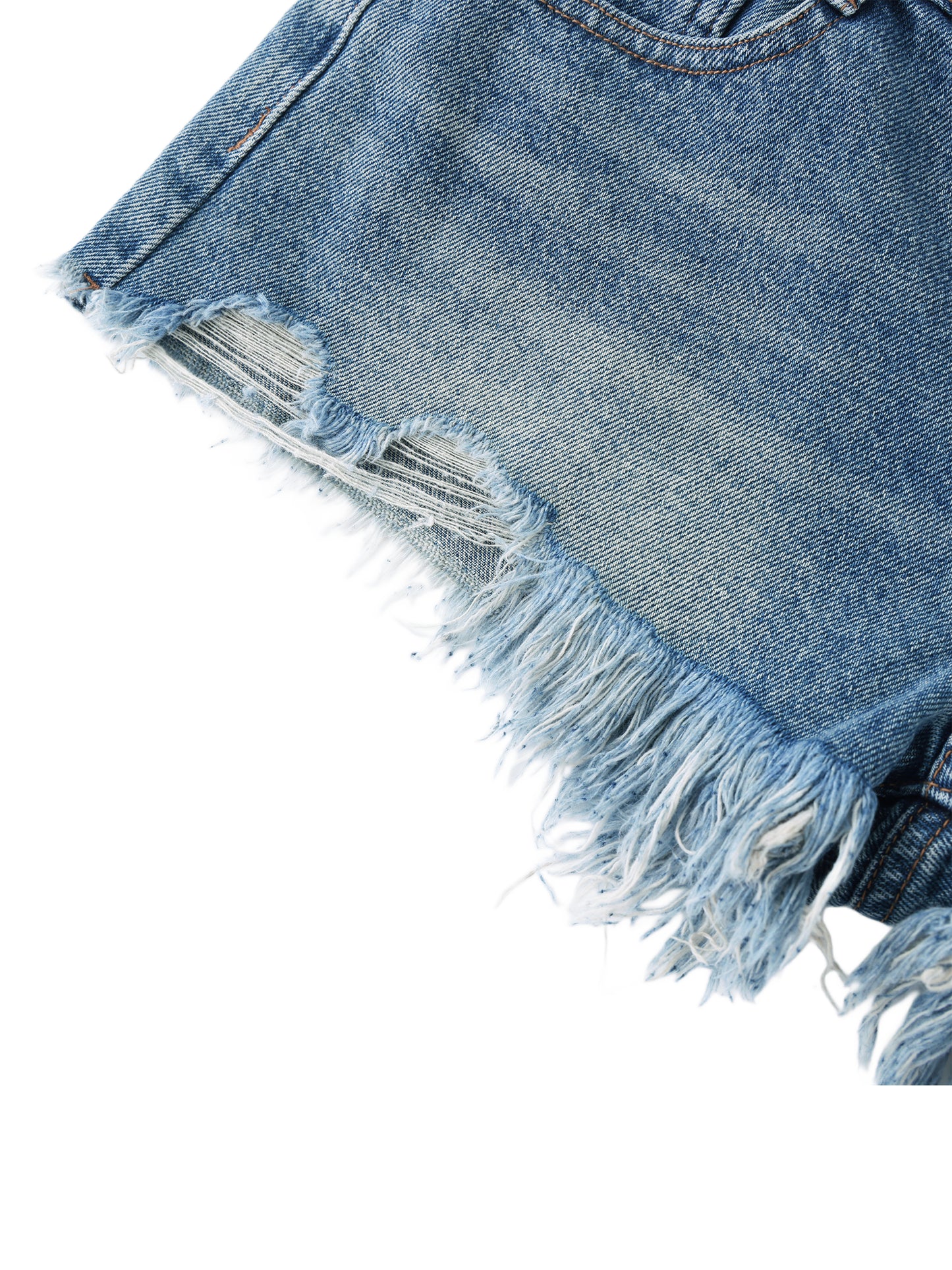 Weed Pot Leaf Vintage Wash Denim Shorts