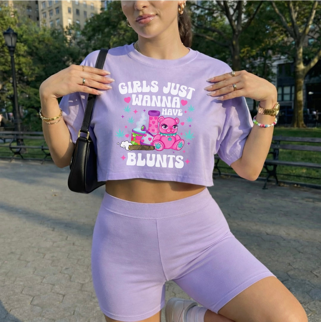 Girls Just Wanna Have Blunts Cropped Tee