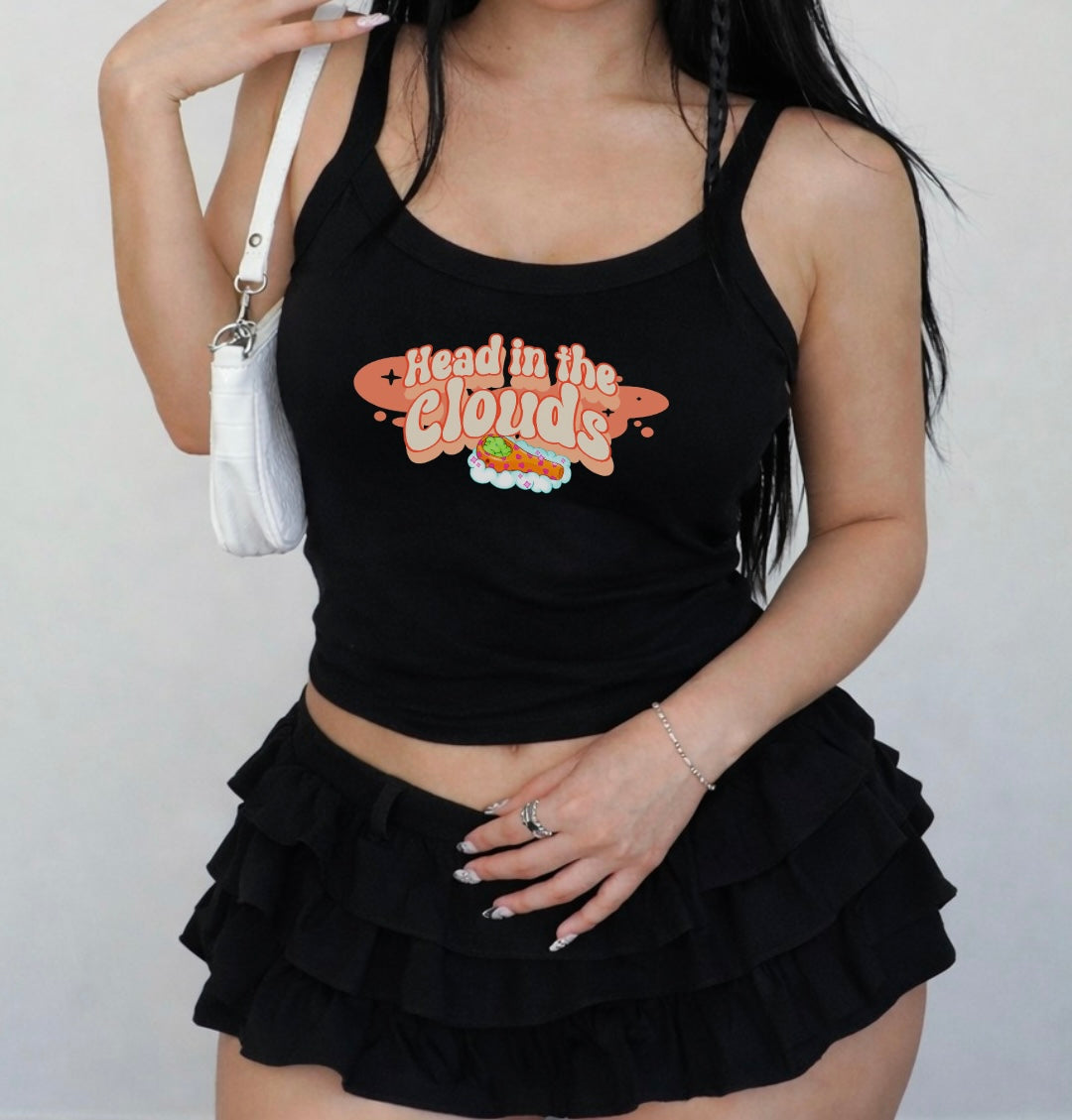 Head in The Clouds micro-rib tank top